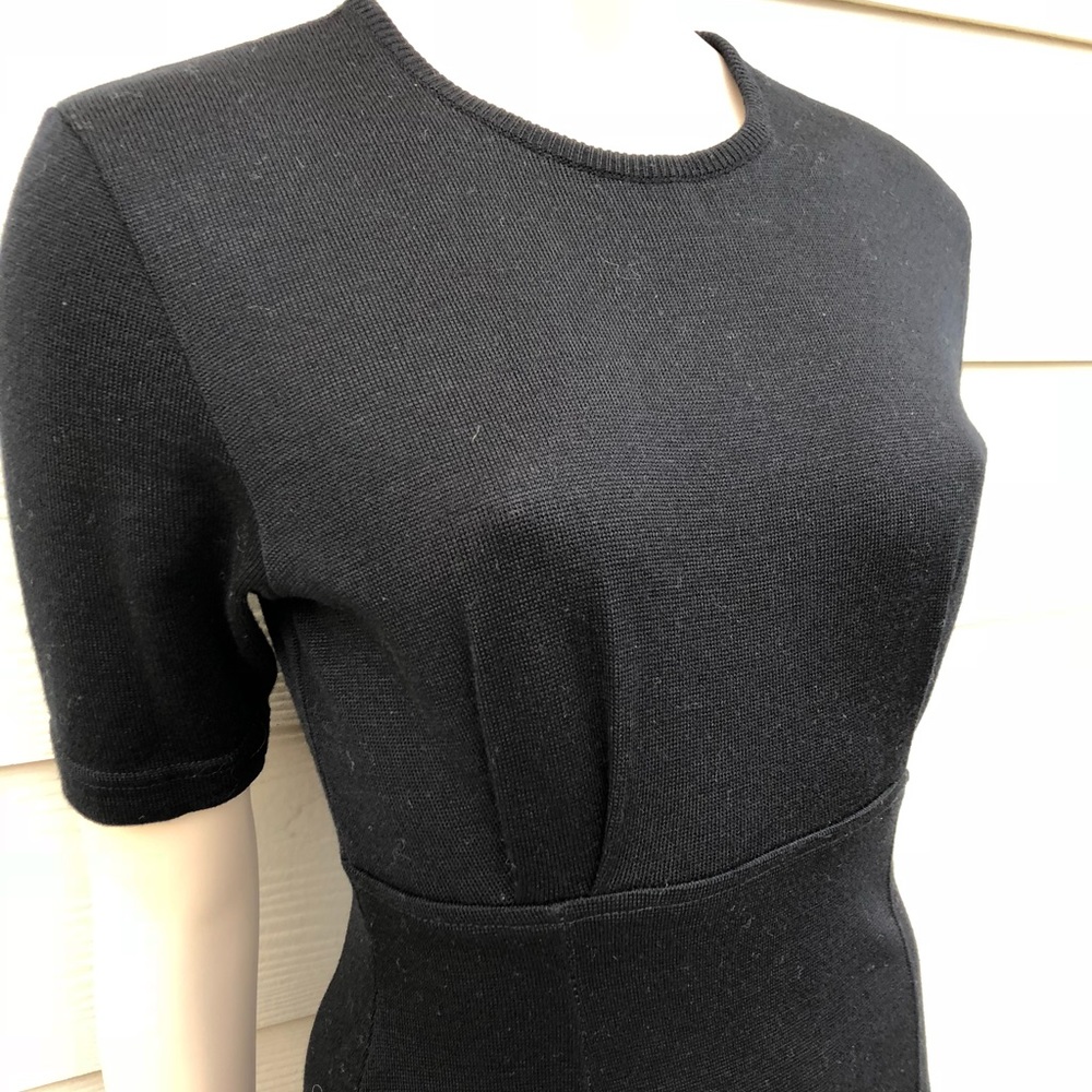 Outlander Petites Solid Black Wool Knit Dress - image 7